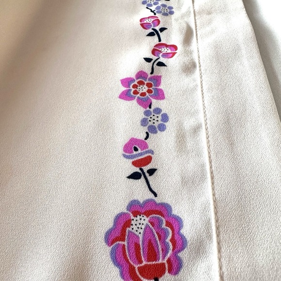 L'amour Nanette Lepore M Medium Ivory Pink Floral Fringe‎ Kimono Lei Aloha - Picture 10 of 11